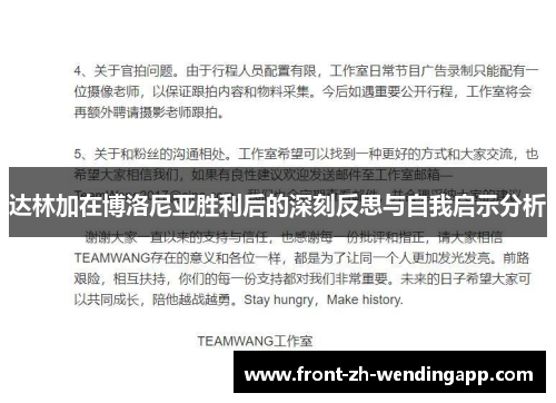 达林加在博洛尼亚胜利后的深刻反思与自我启示分析